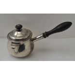 THOMAS RADCLIFFE A George III silver covered pan, with turned ebony side handle, London 1810,