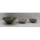 A CHINESE CELADON BOWL, possibly Shang / Long Quan, having incised decoration to the inner rim and
