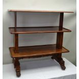 A MID 19TH CENTURY MAHOGANY FINISHED BUFFET TABLE, originally having pop-up top, now permanently