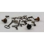 A BAG OF WATCH KEYS to include ones for longcase clocks