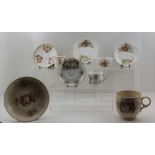 FOUR ITEMS OF ROYAL COMMEMORATIVE CERAMICS, to include a large pottery breakfast cup & saucer,