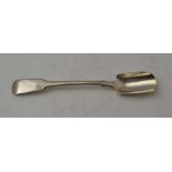A GEORGE III SILVER FIDDLE PATTERN CHEESE SCOOP, London 1810, 48g