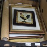 A BOX CONTAINING A SMALL SELECTION OF DECORATIVE PICTURES & PRINTS VARIOUS