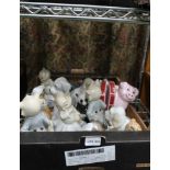 A BOX CONTAINING A VARIED SELECTION OF ANIMAL FIGURINES to include Beswick and Lladro