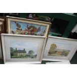 FOUR AMATEUR WATERCOLOURS OF DWELLINGS some bearing the name Joseph Page