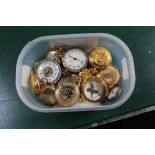 SIXTEEN POCKET WATCHES VARIOUS to include one silver example