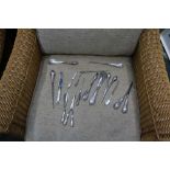 A LARGE BAG CONTAINING A SELECTION OF HALLMARKED SILVER ITEMS to include shoe horns etc.