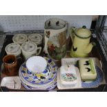 A SELECTION OF DOMESTIC DECORATED POTTERY to include Fortnum & Mason collectables