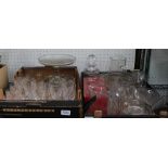 TWO BOXES OF DOMESTIC GLASSWARE VARIOUS, to include a good quality cut bowl, possibly Irish