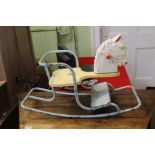 A TRIANG BRANDED METAL BASED CHILD'S ROCKING HORSE