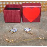 A BOX CONTAINING A PAIR OF MILLEFIORI GLASS DISC EARRINGS in gold plated 925 stamped mounts,