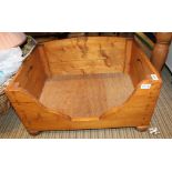 A SCRATCH BUILT WOODEN PET BED (minus cushion)