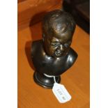 A BRONZE SCREAMING BABY PORTRAIT BUST c.1900, 16cm high