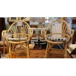 A PAIR OF BAMBOO CONSERVATORY ARMCHAIRS
