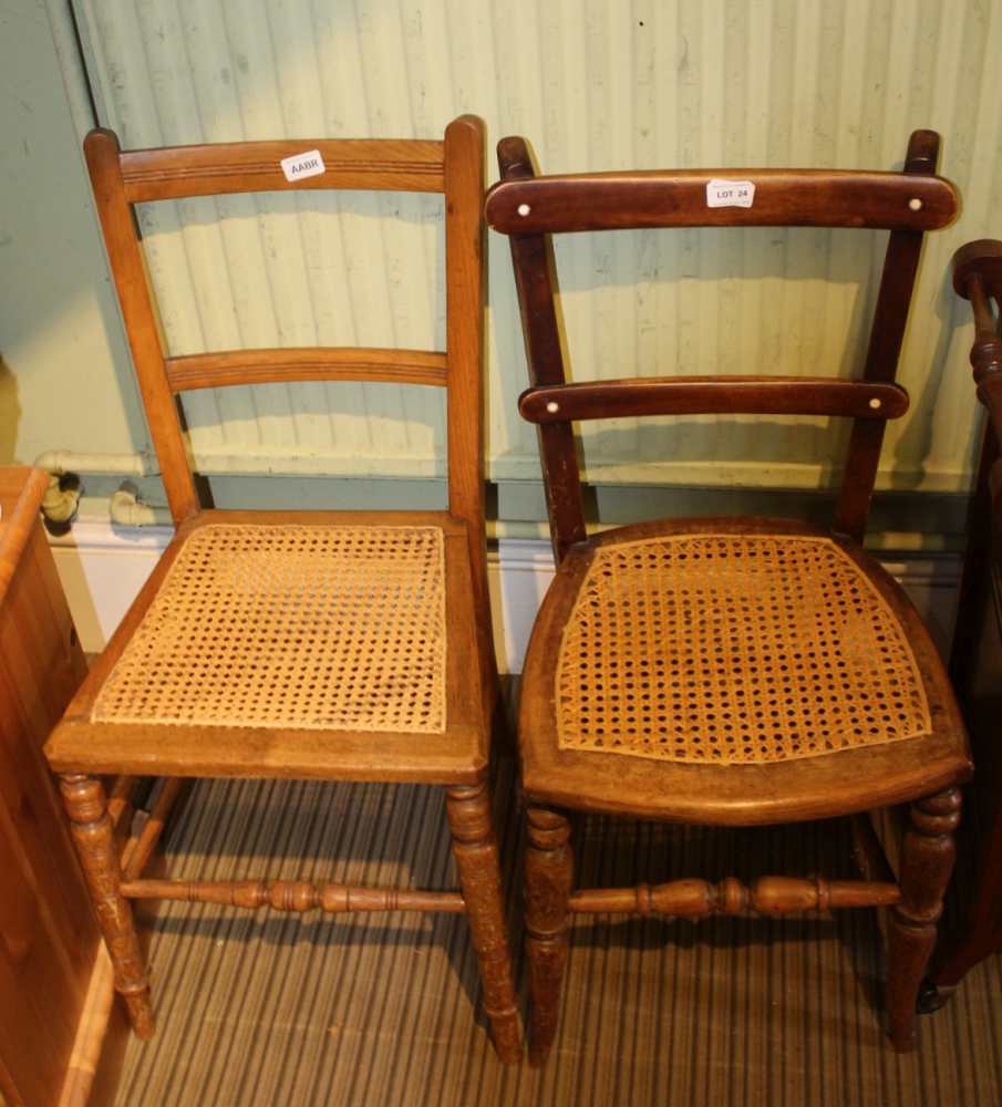 TWO PLAIN SEATED SINGLE CHAIRS