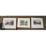 A SMALL SELECTION OF DECORATIVE PRINTS to include an 1825 later hand coloured image of Warwick