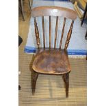 A BEECH BACKED SPINDLE CHAIR with solid elm seat