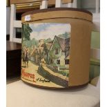 A MOORE'S OF ENGLAND BRANDED HAT BOX CONTAINING A SELECTION OF LADY'S HATS
