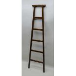 A LATE 20TH CENTURY JAPANESE SOFTWOOD TAPERING DISPLAY LADDER, ideal for bathroom towels, or silk