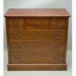 A LATE 19TH / EARLY 20TH CENTURY MAHOGANY SCOTTISH DESIGN CHEST, having double strung rectangular