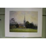 PHILLIP SHEPHERD R.W.S An oil on panel study of Sherbourne Church in 2001, dedicated & gifted to