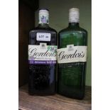 TWO BOTTLES OF GORDONS GIN, one made with Really Sloe Berries!