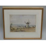 GEORGE VINCENT (1796–1832) A Watercolour study of a landscape with a Windmill, 23cm x 34cm,