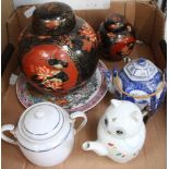 A CONTAINING A SMALL SELECTION OF DOMESTIC PORCELAIN, to include some Oriental