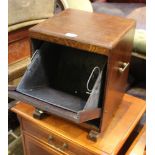 AN ART DECO DESIGN OAK FINISHED COAL BOX