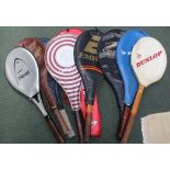 A COLLECTION OF TENNIS RACKETS VARIOUS