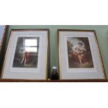 A PAIR OF FRAMED & GLAZED 19TH CENTURY STYLE PRINTS of mother & child