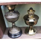 TWO METAL BASED OIL LAMPS