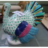 A HEREND PORCELAIN TURKEY