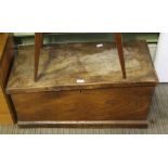 A PROBABLE 19TH CENTURY ELM BLANKET BOX