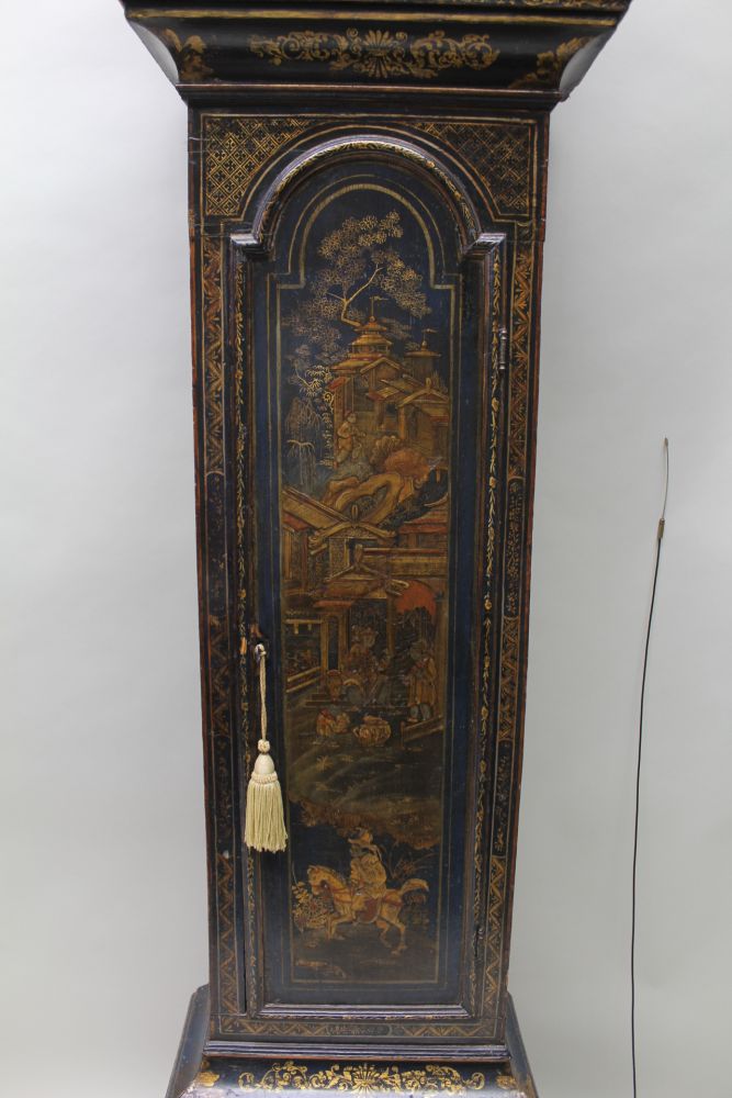 A GEORGE III CHINOISERIE LONG CASE CLOCK, by Samuel Bryan, London, the case gilded, and lacquer - Image 3 of 8