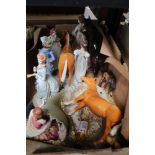 A BOX OF DOMESTIC COLLECTABLES the majority female figurines