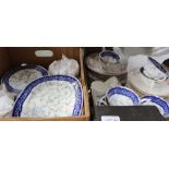 TWO BOXES CONTAINING POTTERY to include Coalport part tea & dinner service