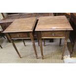 A PAIR OF WOODEN SQUARE TOPPED LAMP/SIDE TABLES with single drawer Skumble Goosie