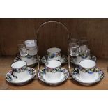A PLATED FRAMED ROYAL DOULTON 6 PERSON EXPRESSO & SHOT SET