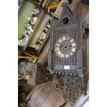 A 19TH CENTURY GOTHIC CASED CUCKOO CLOCK for spares & repairs