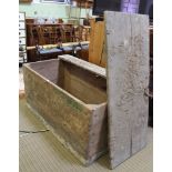 A LARGE SOFTWOOD PLANK BUILT STORAGE BOX