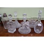 A SELECTION OF DOMESTIC GLASSWARE majority decanters & stoppers