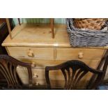 A PROBABLE LATE 19TH CENTURY PINE CHEST OF FIVE DRAWERS