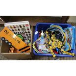 A BOX & CRATE CONTAINING LEGO & other toys