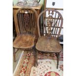 TWO WHEEL BACK SOLID SEATED KITCHEN CHAIRS