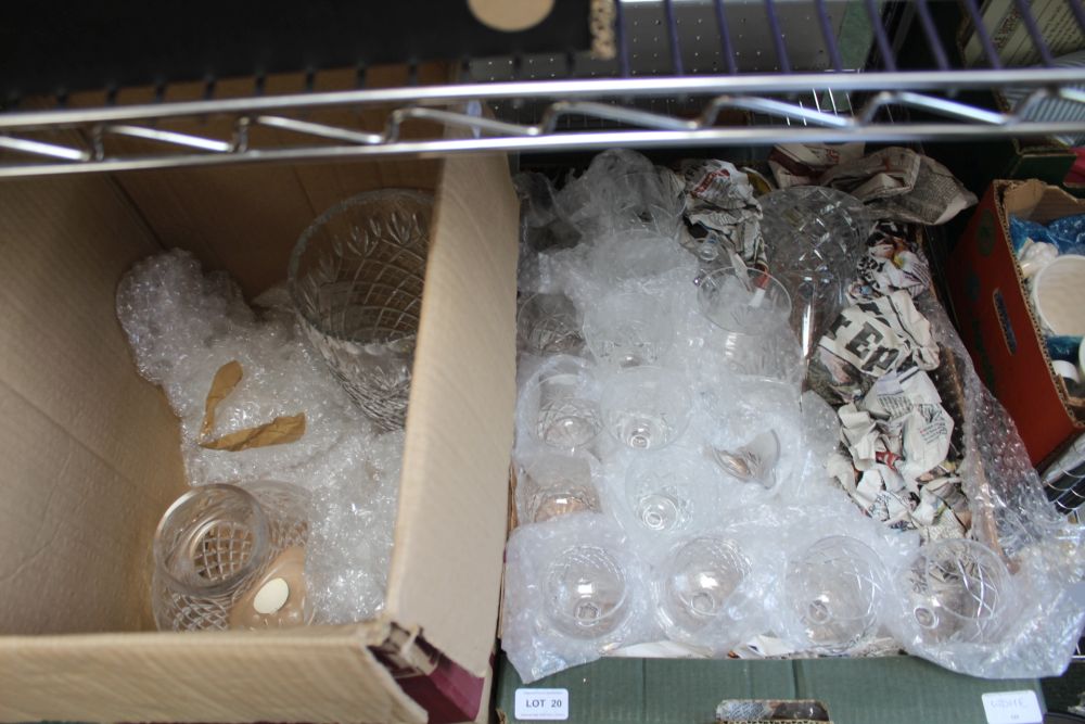 TWO BOXES OF DOMESTIC GLASSWARE