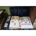 A SMALL 'JUNIOR' STAMP ALBUM with contents together with a selection of coins