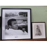 A LIMITED EDITION GLAZED & FRAMED PHOTOGRAPHIC PORTRAIT OF MUHAMMAD ALI, taken from the Jeff Koons