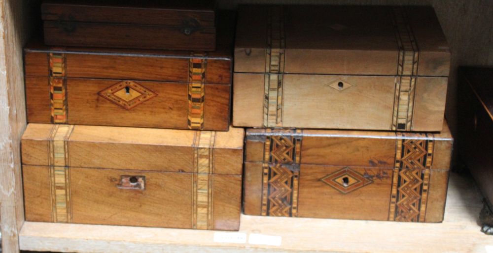 A SELECTION OF WOODEN BOXES