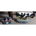 TWO PAINTED METAL ANIMALIA DOOR STOPS